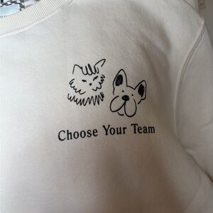 Denim & Flower Cream Crewneck with Black Dog Graphics